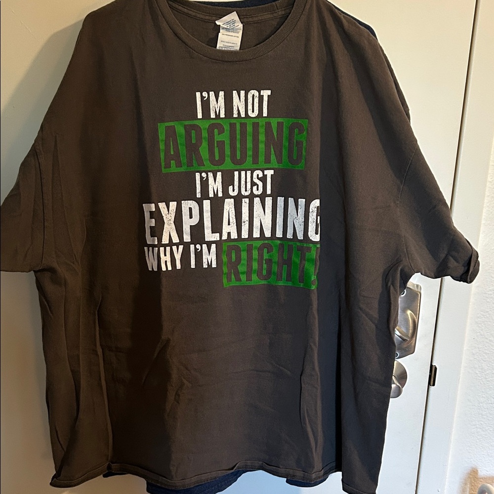 Delta  Tee - Brown with Green and White Text